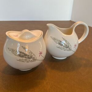 MCM Vintage Creamer and Sugar Bowl Caprice Pattern by Eva Zeisel for Hallcraft